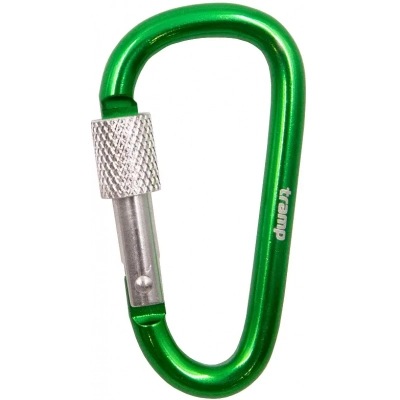 Карабін туристичний Tramp 6 см + муфта Green (TRA-007-green)