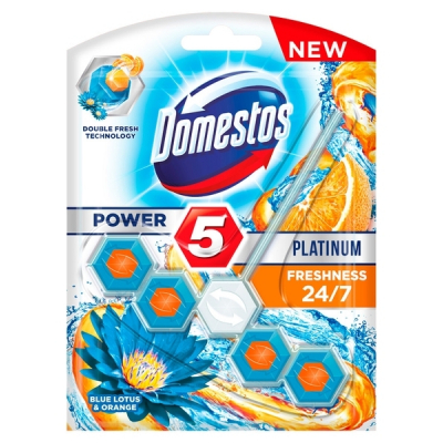 Туалетний блок Domestos Power 5 Лотос та Апельсин 55 г (8717163872321)