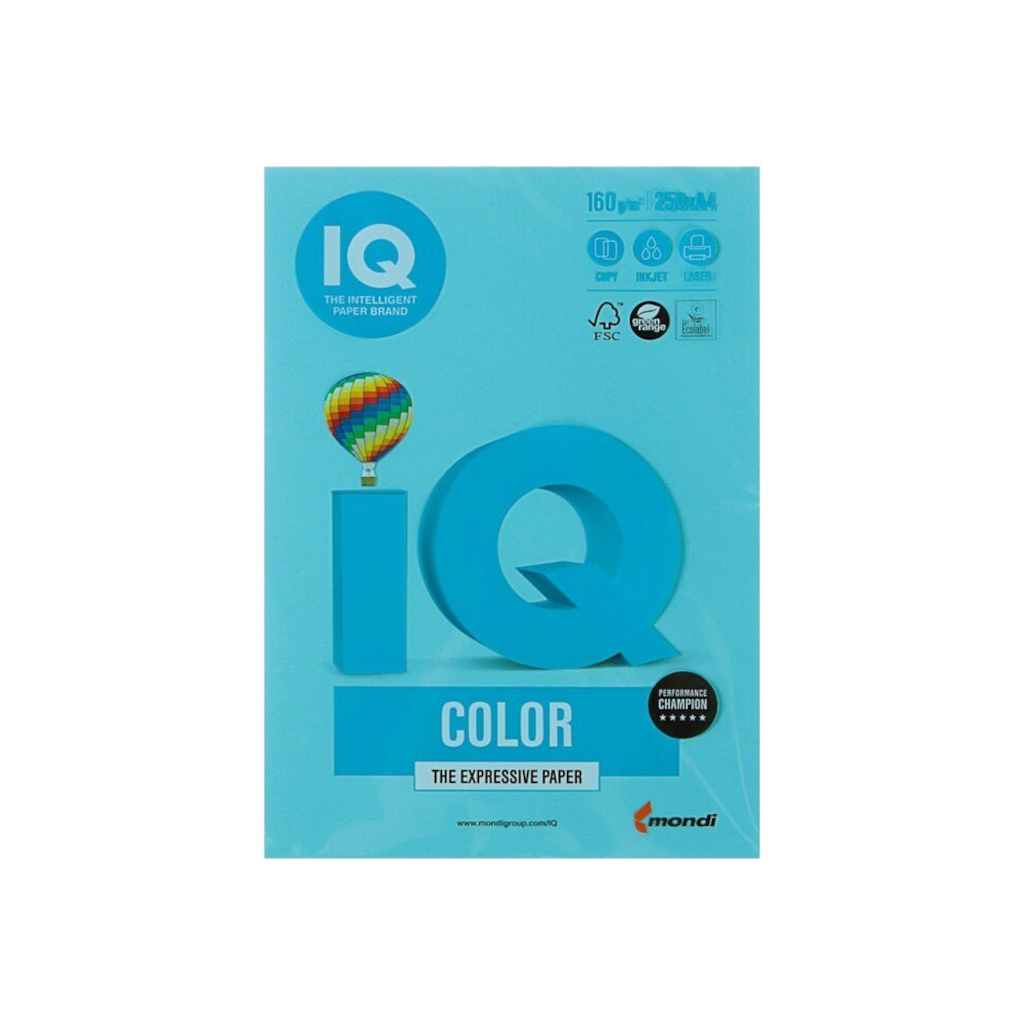 Папір Mondi IQ color А4 intensive, 160g 250sh Blue (MB30/A4/160/IQ)