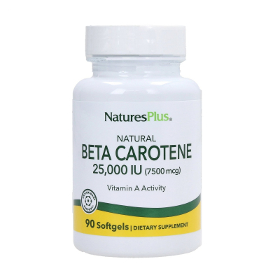 Вітамін Natures Plus Бета Каротин 25000 МО, Beta Carotene, 90 гелевих капсул (NTP00963)