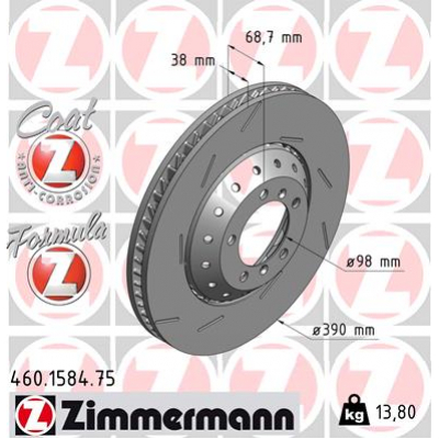 Гальмівний диск ZIMMERMANN 460.1584.75