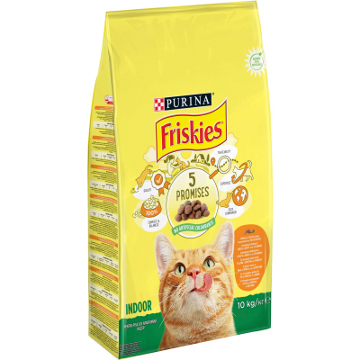 Сухий корм для кішок Purina Friskies Indoor з куркою та овочами 10 кг (3222270195980)