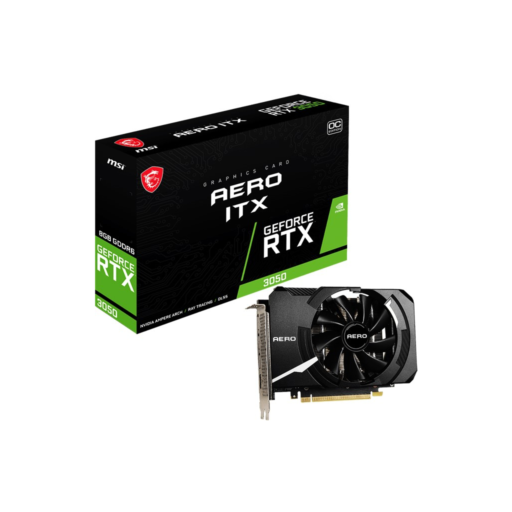 Відеокарта MSI GeForce RTX3050 8Gb AERO ITX OC (RTX 3050 AERO ITX 8G OC)