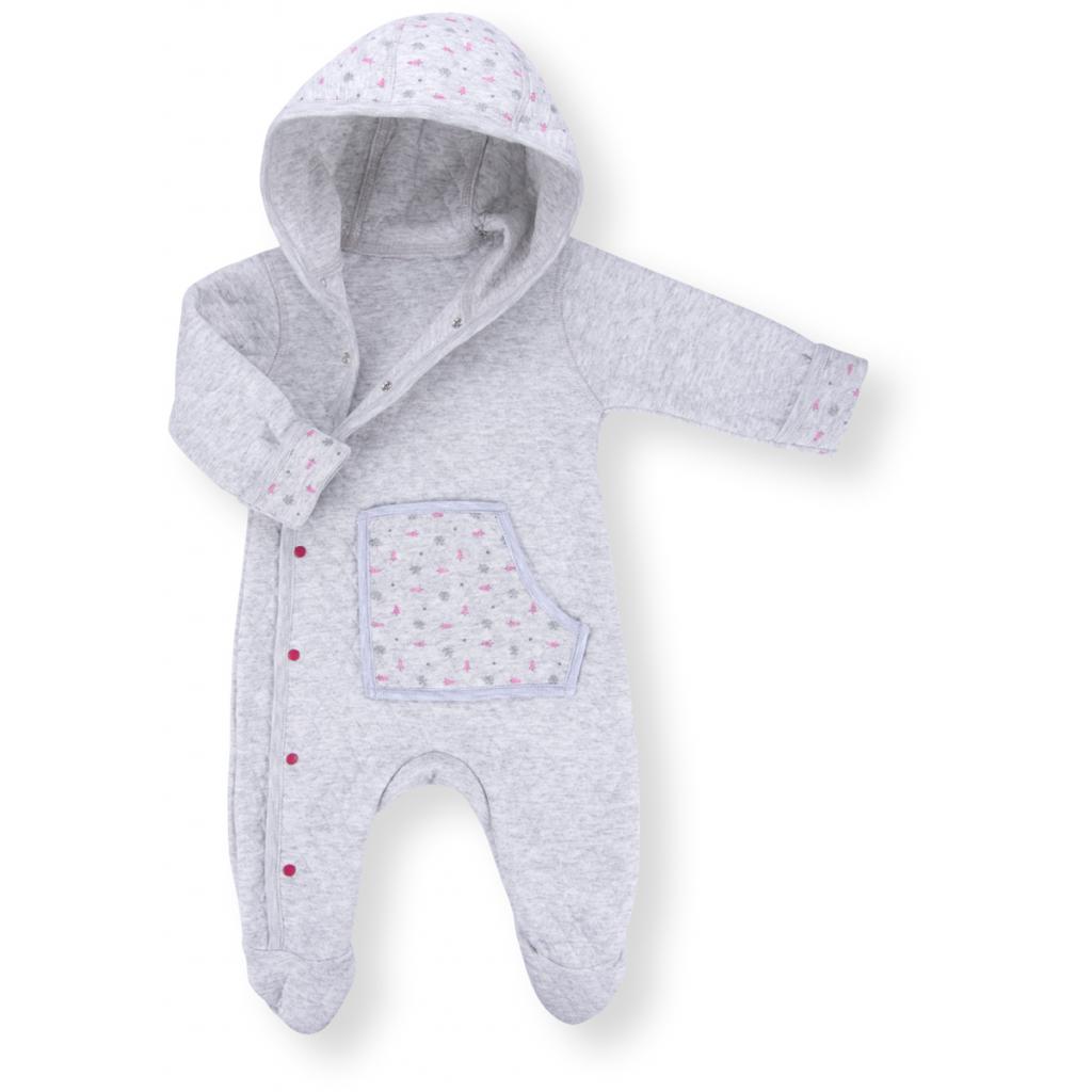 Чоловічок Bibaby на кнопочках з кишенькою (60186-68G-gray-pink)