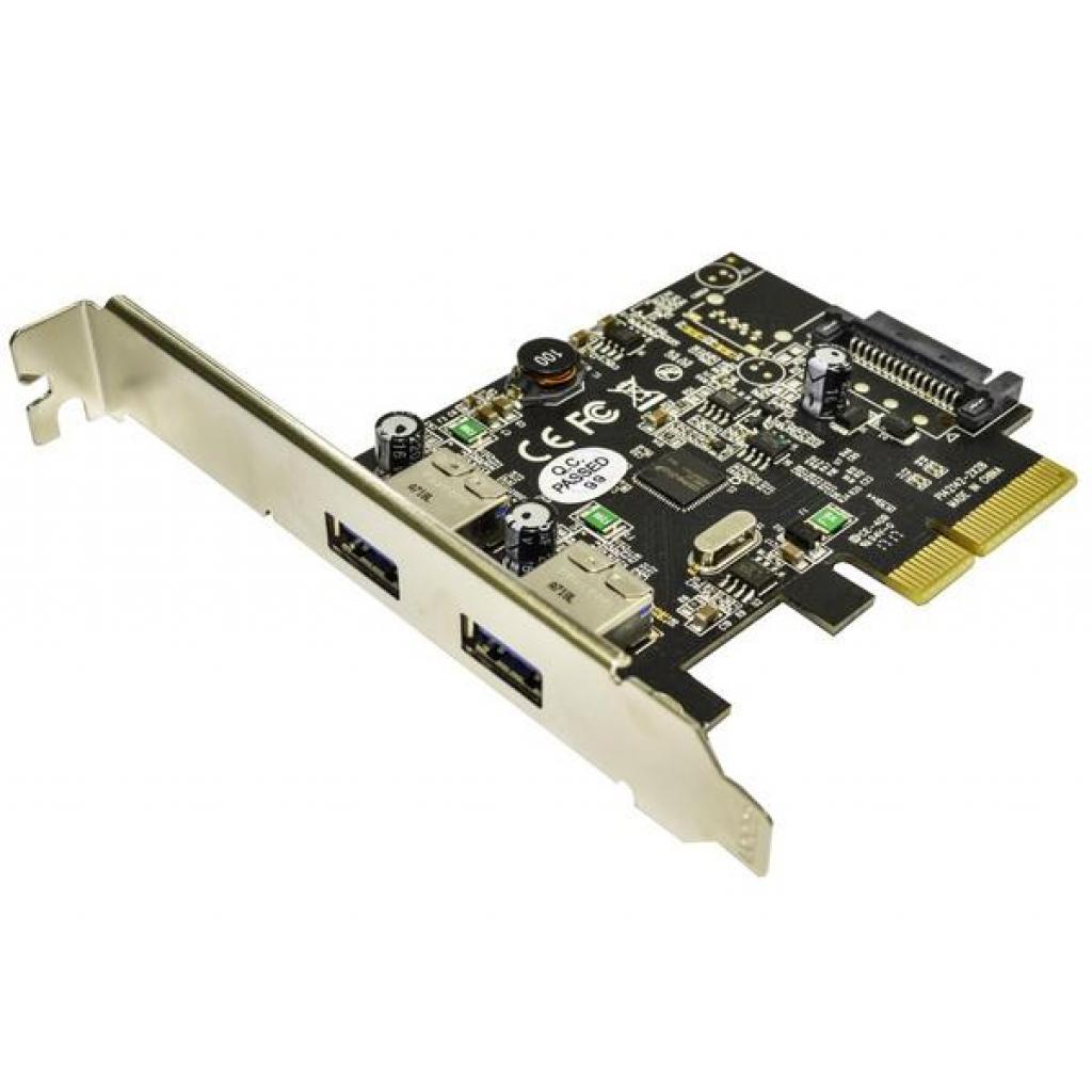 Контролер PCI to USB3.1 Gen2 2xType-A PCI-E Gen-III x2+планка Low Prof ST-Lab (U-1640)