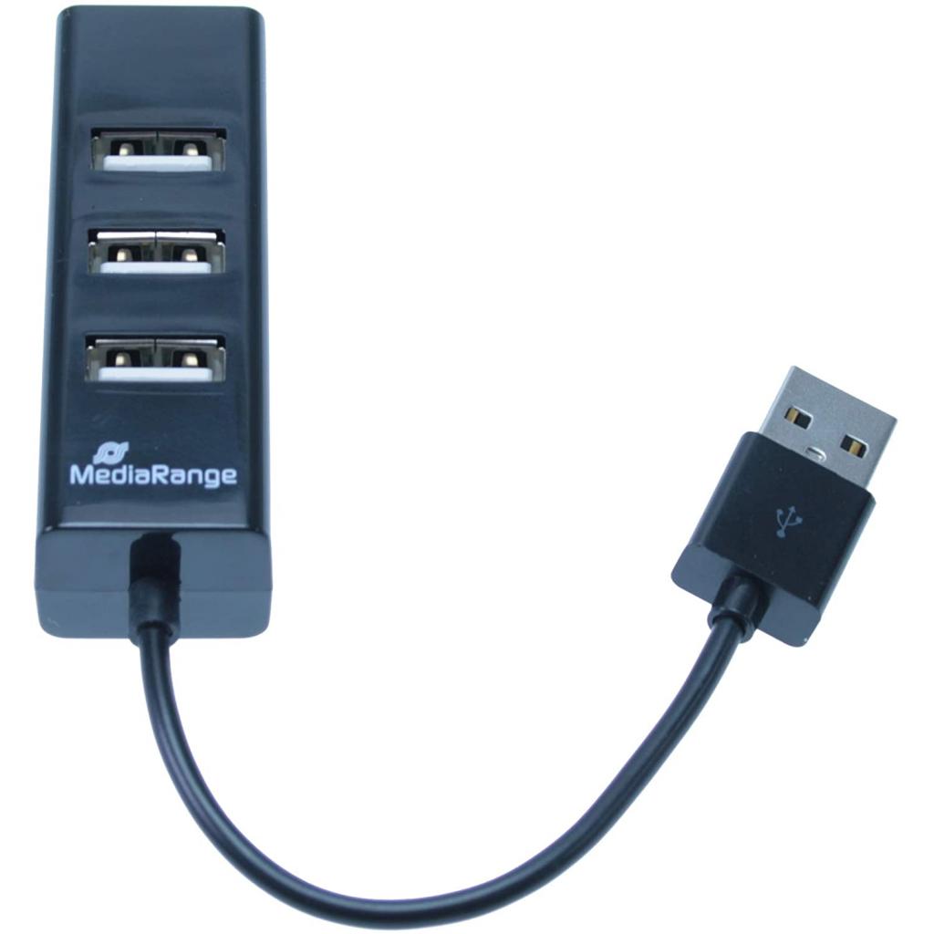 Концентратор Mediarange USB 2.0 hub 1:4, bus-powered, black (MRCS502)