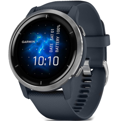 Смарт-годинник Garmin Venu 2, GPS, Wi-Fi, Blue Granite + Passivated (010-02430-10)