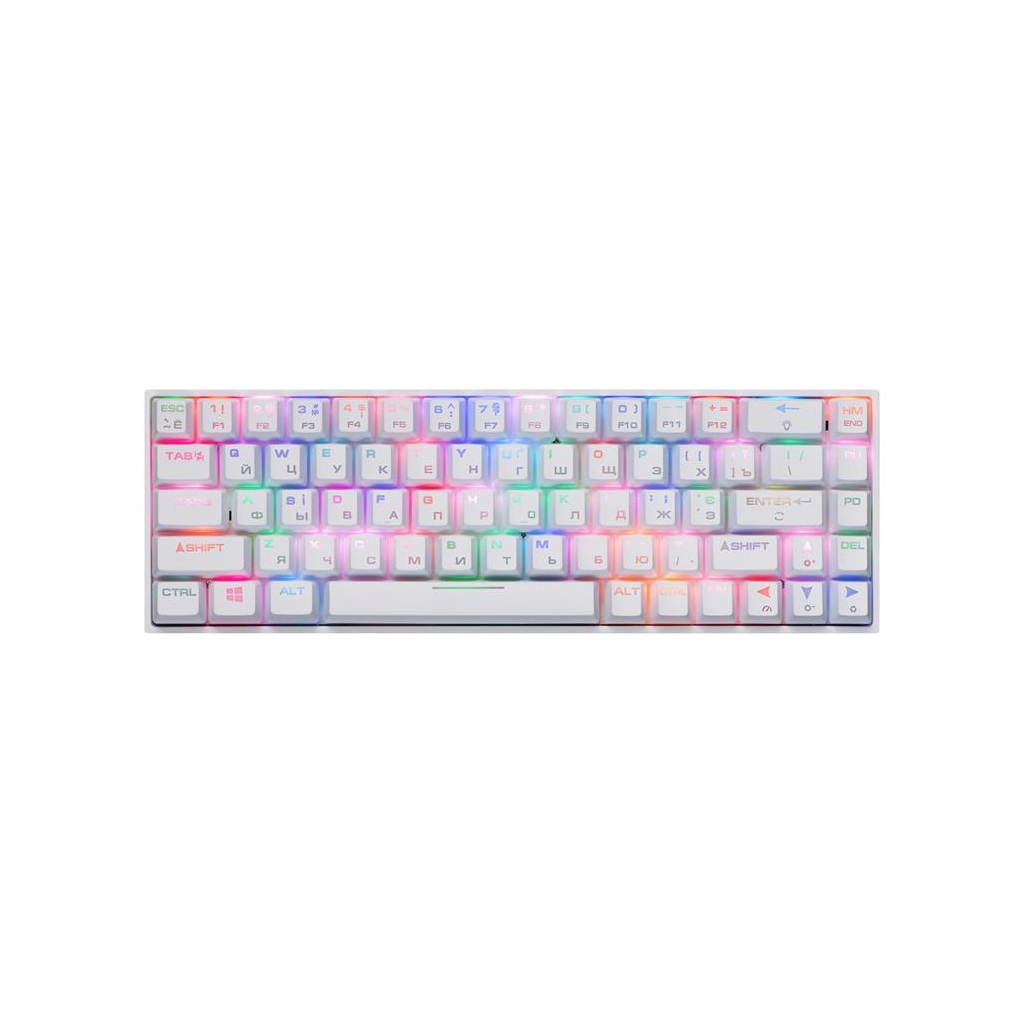 Клавіатура 2E GAMING KG370 RGB 68key Gateron Red Switch USB White (2E-KG370UWT-RD)