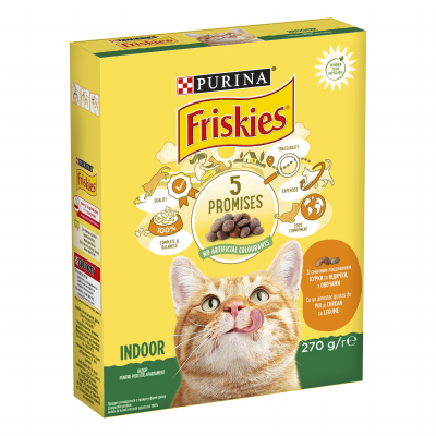 Сухий корм для кішок Purina Friskies Indoor з куркою та овочами 270 г (7613035351820)