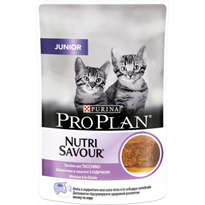 Паштет для котів Purina Pro Plan Junior Nutrisavour до 12 місяців з індичкою 85 г (7613038508641)