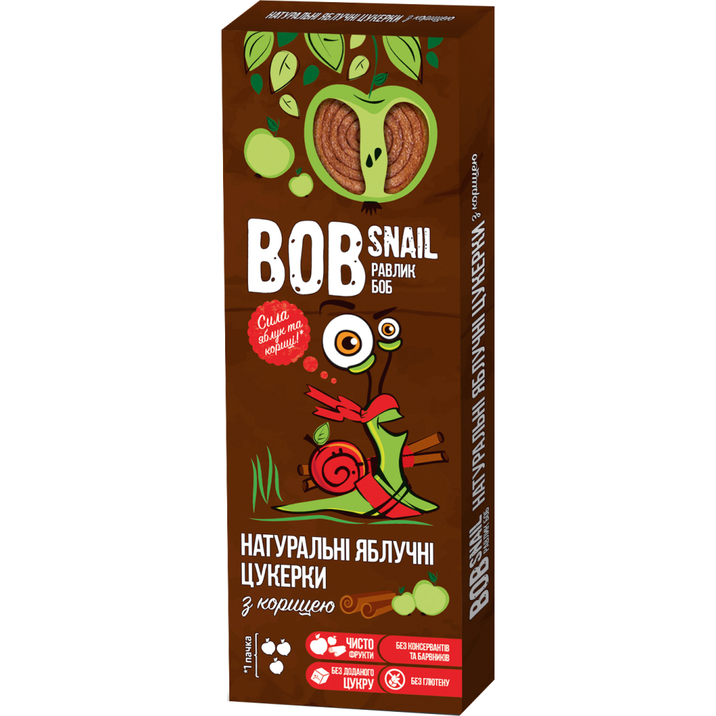 Цукерка Bob Snail Равлик Боб Яблуко-Кориця, 30 г (4820219340096)