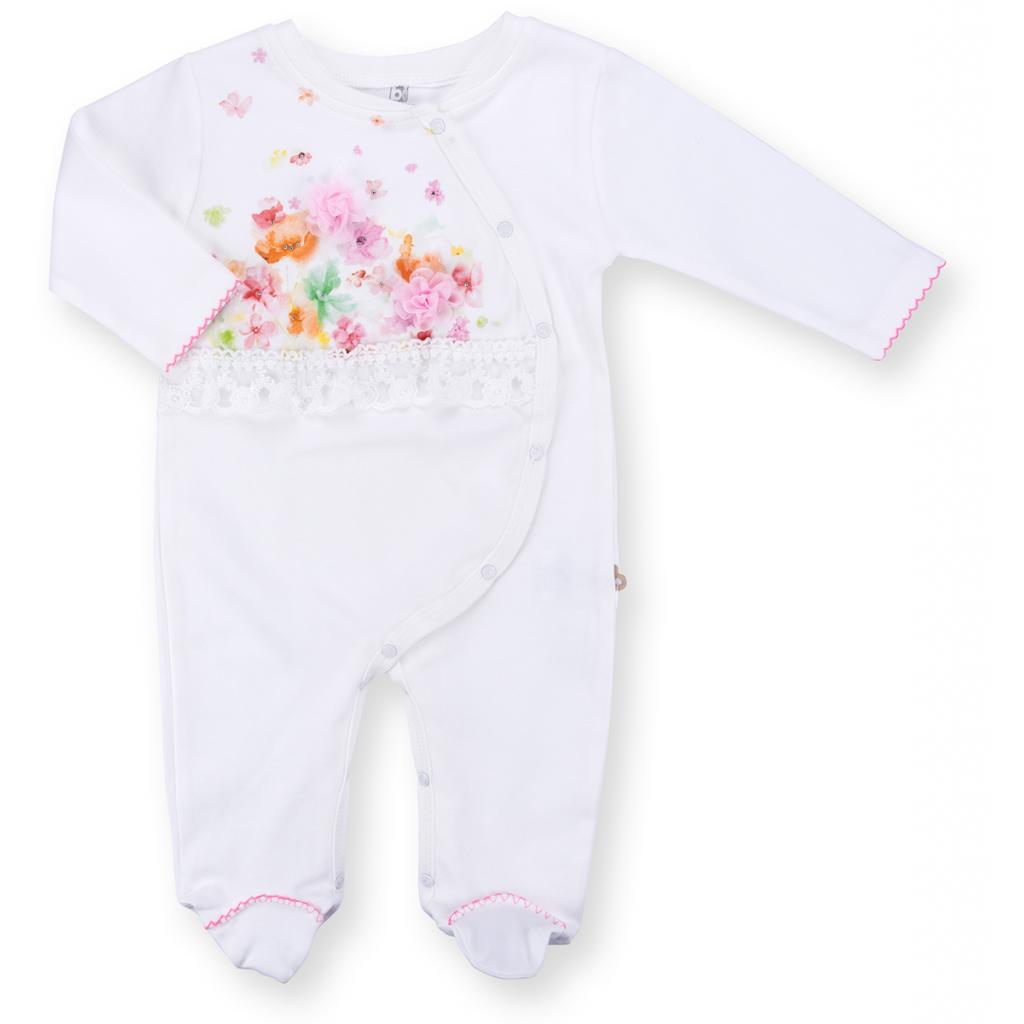 Чоловічок Bibaby з ніжними квіточками (60195-56G-pink)