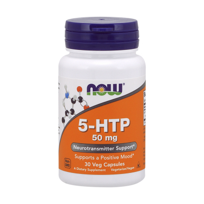 Амінокислота Now Foods 5-HTP (гідроксітріптофан), 50 мг, 30 вегетаріанських капсул (NOW-00097)