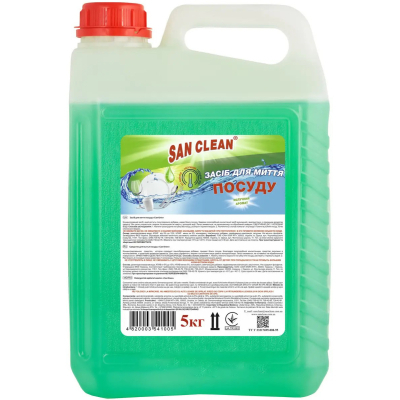 Засіб для ручного миття посуду San Clean Яблуко 5 кг (4820003541005)