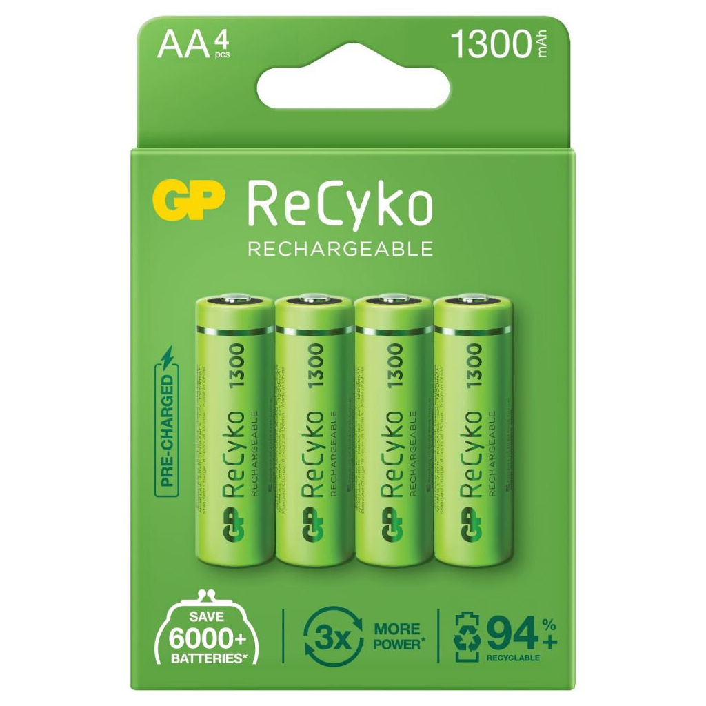 Акумулятор Gp AA 130AAHCE-2GBE4 Recyko+ 1300 mAh * 4 (130AAHCE / 4891199186523)