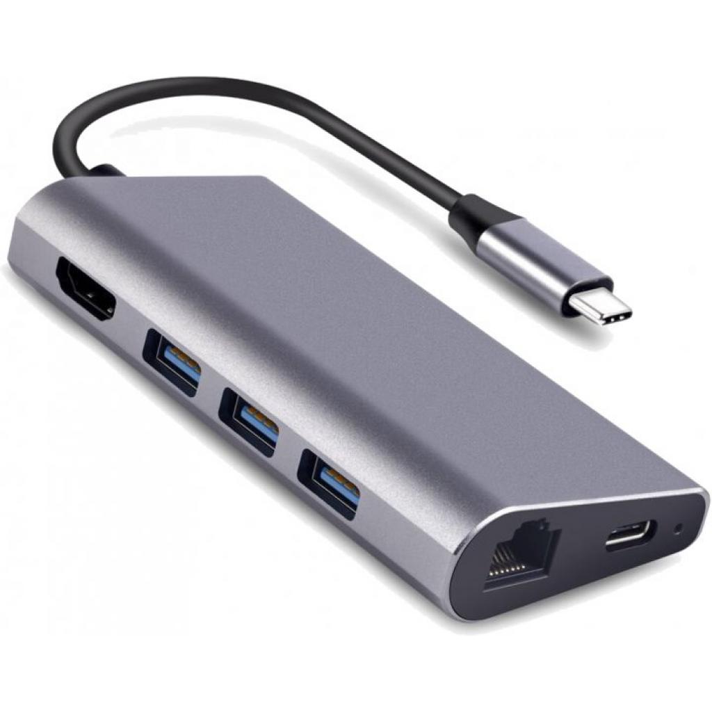 Перехідник Dynamode USB3.1 Type-C to HDMI, 3хUSB3.0, RJ45, USB Type-C Female, SD (Dock-USB-TypeC-HDMI-USB3.0-RJ45)