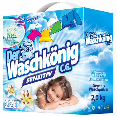 Пральний порошок Waschkonig Sensitiv для прання дитячої білизни 2 кг (4260353550782)