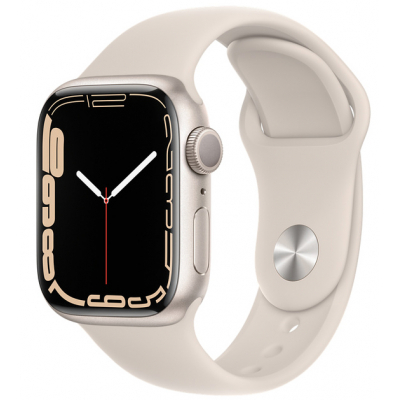 Смарт-годинник Apple Watch Series 7 GPS 41mm Starlight Aluminium Case with Beige (MKMY3UL/A)