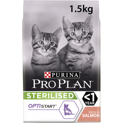 Сухий корм для кішок Purina Pro Plan Sterilised для стерилізованих кошенят з лососем 1.5 кг (7613037684070)