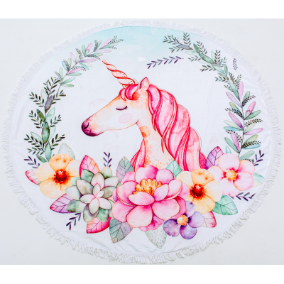 Рушник MirSon пляжний №5063 Summer Time Unicorn girl 150x150 см (2200003180893)