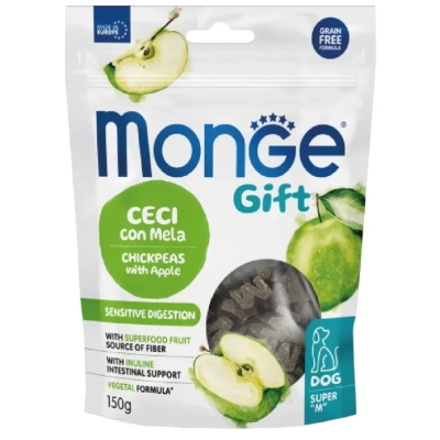 Ласощі для собак Monge Gift Dog Sensitive digestion нут з яблуком (веган) 150 г (8009470085694)