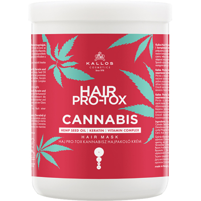 Маска для волосся Kallos Cosmetics Hair Pro-Tox Cannabis з олією насіння конопель, кератином і вітамінним комплексом 1000 мл (5998889517403)