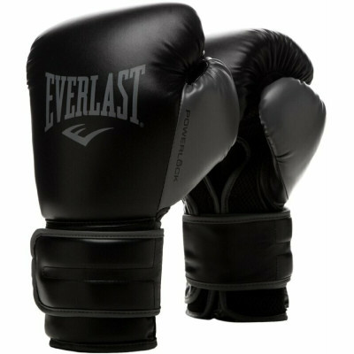 Боксерські рукавички Everlast Powerlock Training Gloves 870310-70-816 чорний/сірий 16 oz (009283608354)