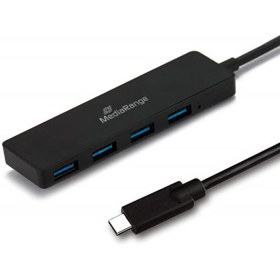 Концентратор Mediarange USB type-c hub 1:4, bus-powered, black (MRCS508)