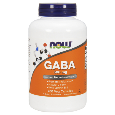 Амінокислота Now Foods GABA (гамма-аміномасляна кислота) 500мг, 200 гелевих капс (NOW-00088)