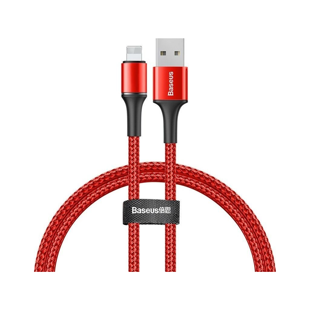 Дата кабель USB 2.0 AM to Lightning 0.5m 2.4A red Baseus (CALGH-A09)