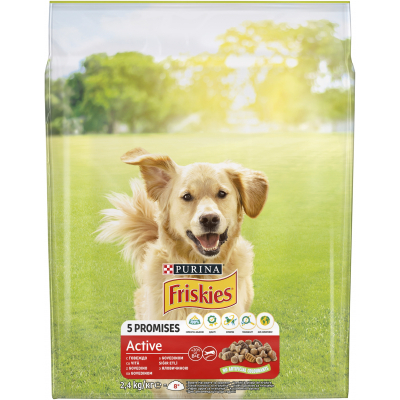 Сухий корм для собак Purina Friskies Active з яловичиною 2.4 кг (7613034232229)