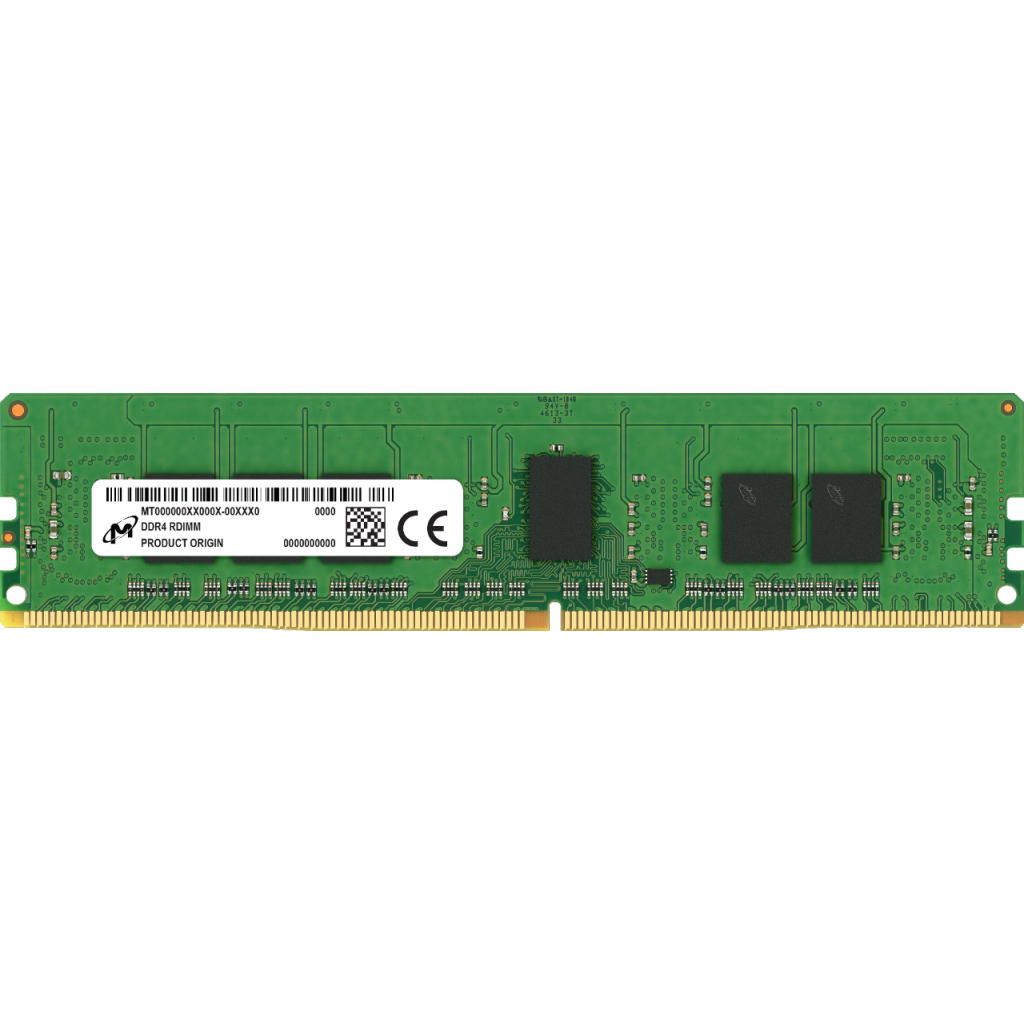 Модуль пам'яті для сервера DDR4 16GB ECC RDIMM 3200MHz 1Rx8 1.2V CL22 Micron (MTA9ASF2G72PZ-3G2B1)