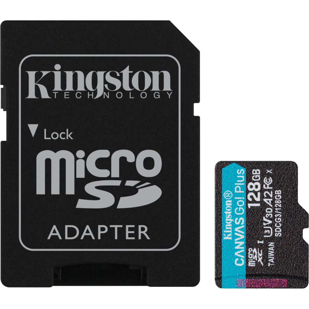 Карта пам'яті Kingston 128GB microSDXC class 10 UHS-I U3 A2 Canvas Go Plus (SDCG3/128GB)