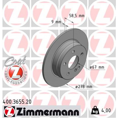 Гальмівний диск ZIMMERMANN 400.3655.20