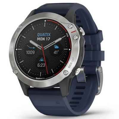 Смарт-годинник Garmin quatix 6, Grey with Captain Blue Band (010-02158-91)