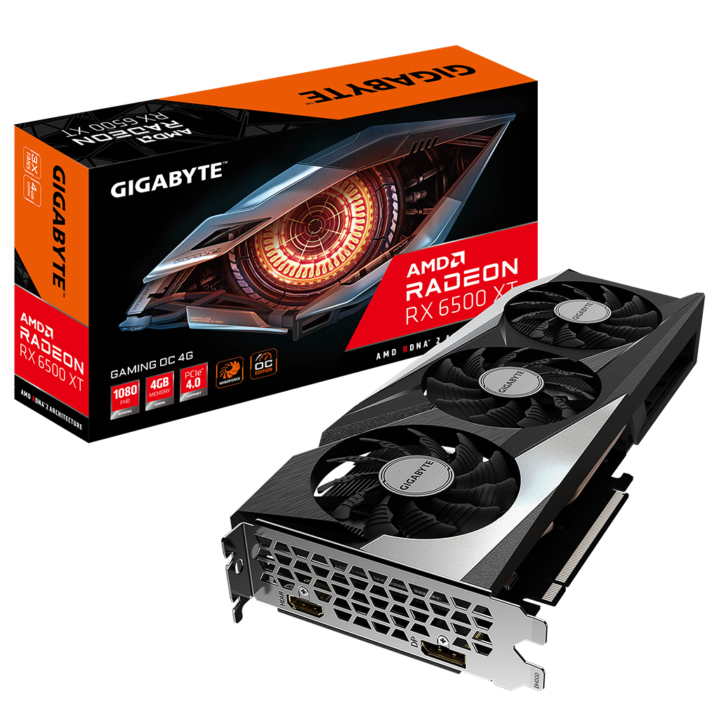 Відеокарта GIGABYTE Radeon RX 6500 XT 4Gb GAMING OC (GV-R65XTGAMING OC-4GD)