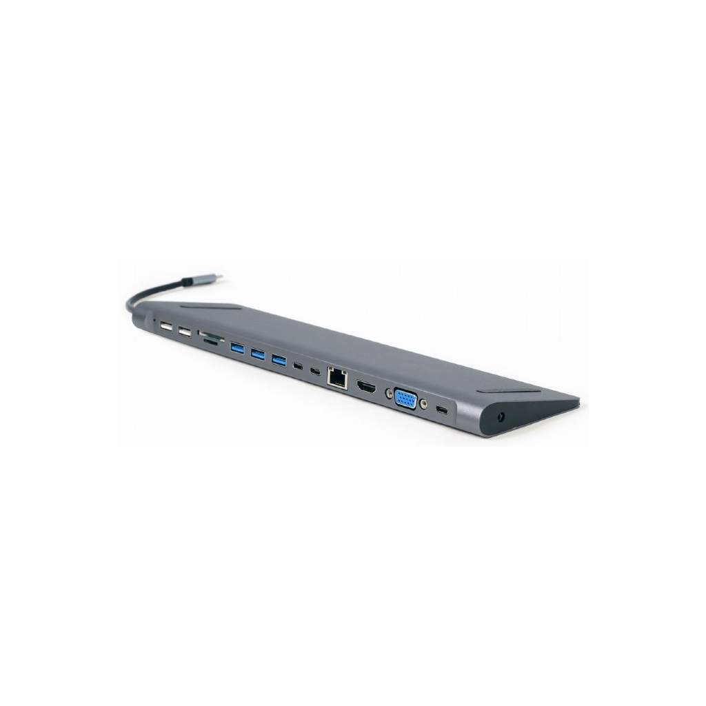 Концентратор Cablexpert USB-C 9-in-1 (Hub/HDMI/VGA/PD/card-reader/lan/audio) (A-CM-COMBO9-01)