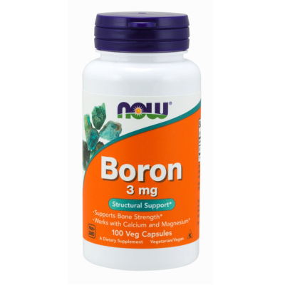 Мінерали Now Foods Бір, 3 мг, Boron 3 mg, 100 вегетаріанських капсул (NF1410)