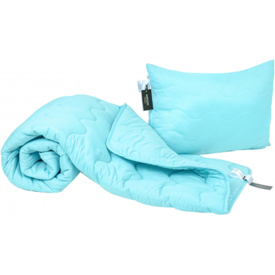 Ковдра MirSon Набір EcoSilk №1658 Eco Light Blue Ковдра 140х205 + подушка (2200002654944)