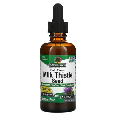 Трави Nature's Answer Екстракт розторопші, без спирту, 2000 мг, Milk Thistle Seed, Fluid Extr (NTA-06457)