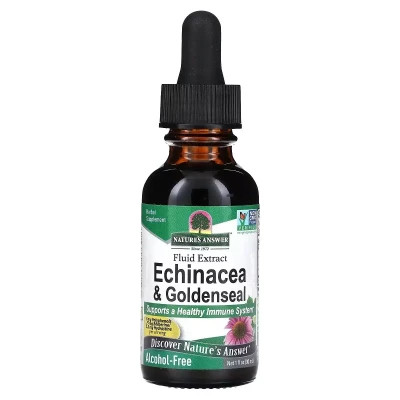 Трави Nature's Answer Ехінацея та Жовтокорінь (Гідрастис), без спирту, Echinacea & Go (NTA-00759)