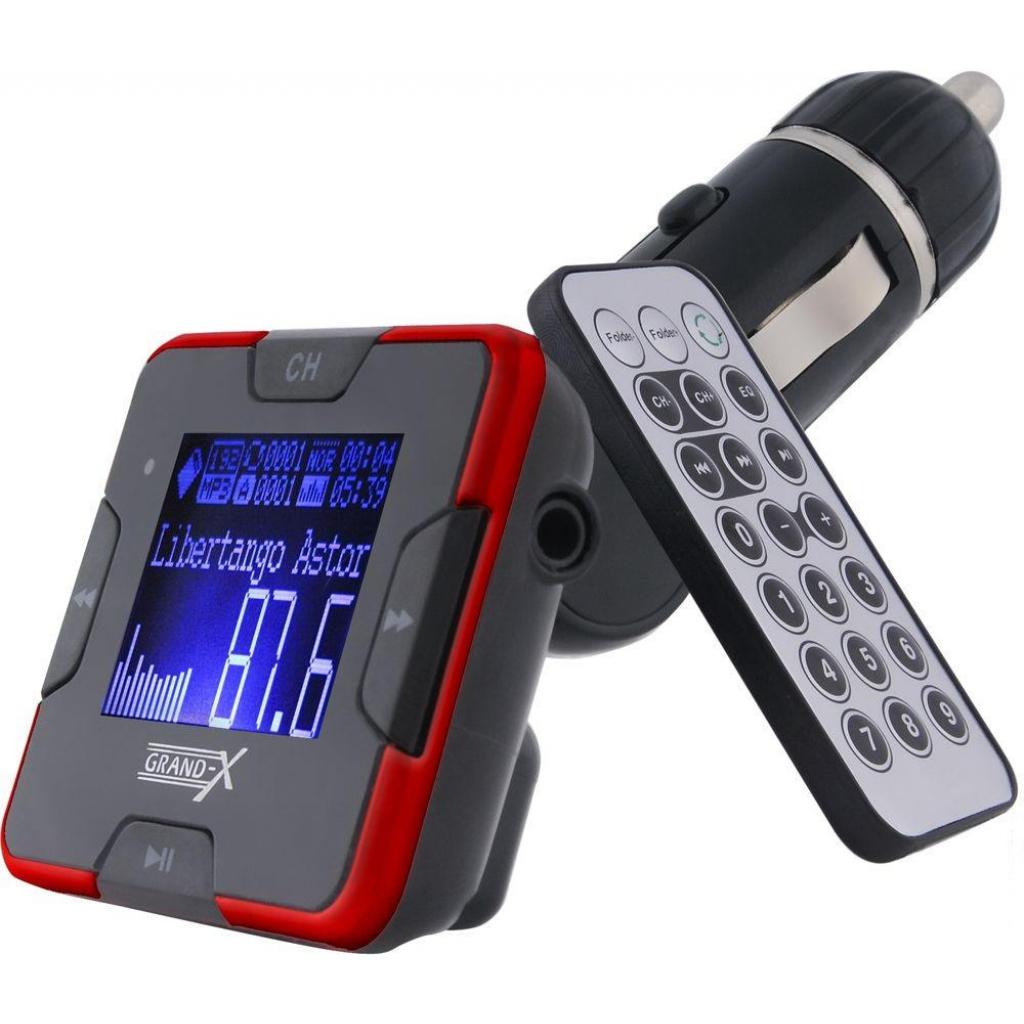 FM модулятор Grand-X CUFM22GRX red SD/USB (CUFM22GRX red)