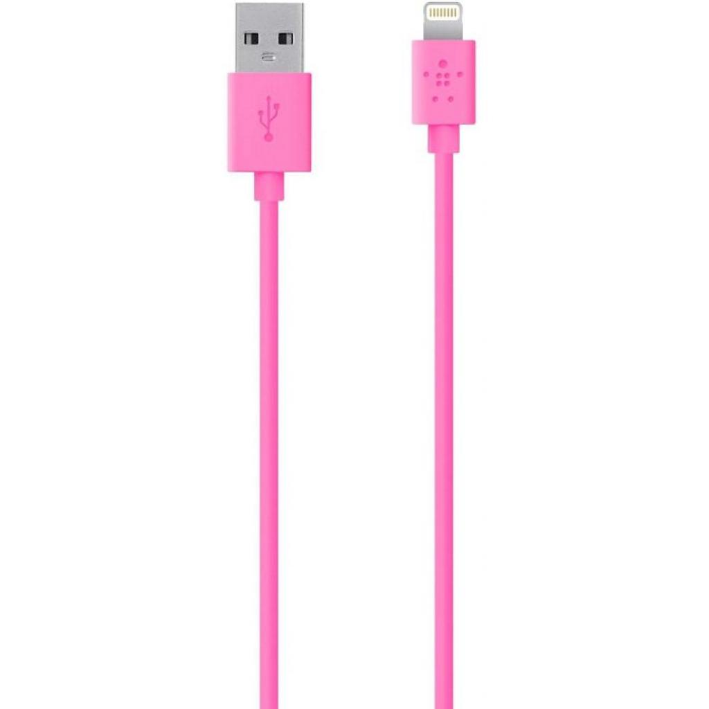 Дата кабель USB 2.0 to Lightning 1.2m Belkin (F8J023bt04-PNK)