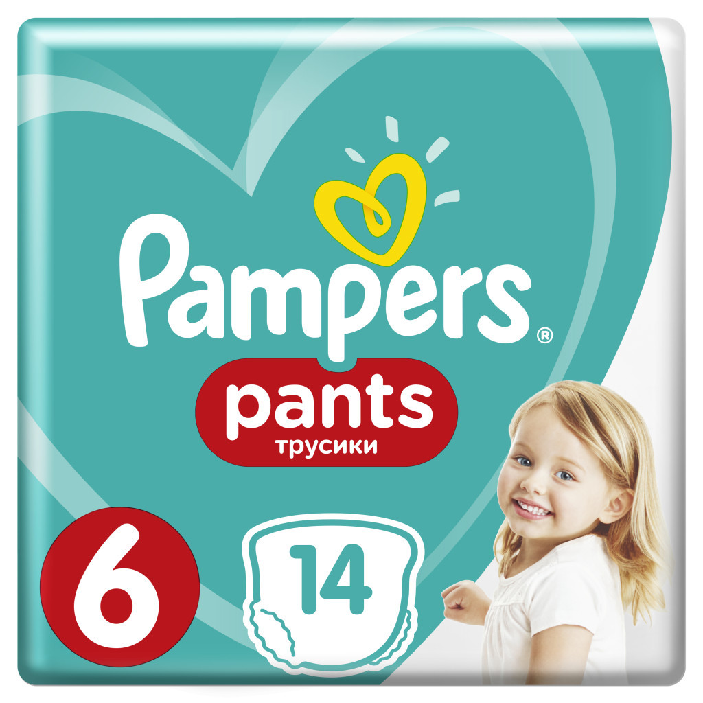 Підгузок Pampers трусики Pants Extra Large Розмір 6 (15+ кг), 14 шт (8001090414359)