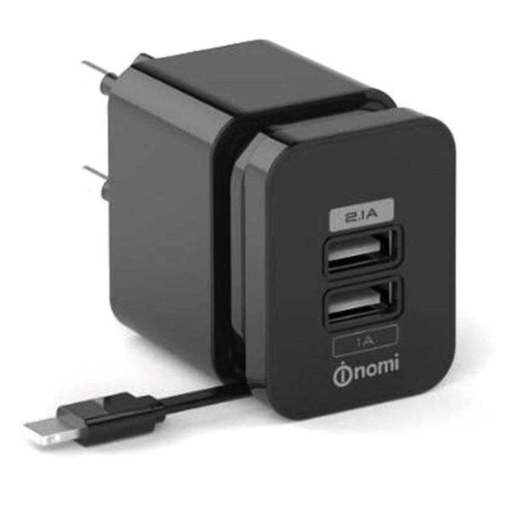 Зарядний пристрій Nomi HC05213 2*USB 2.1A Black (173968)