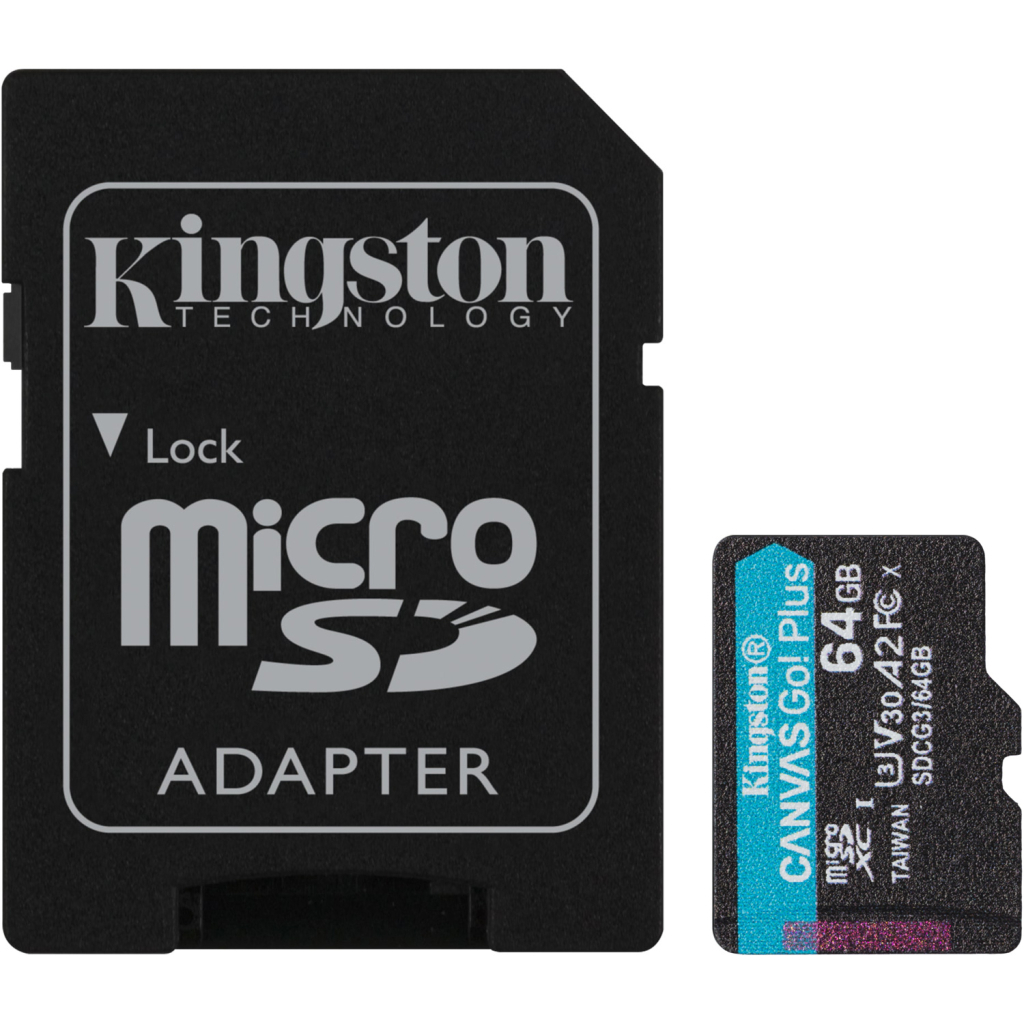 Карта пам'яті Kingston 64GB microSDXC class 10 UHS-I U3 A2 Canvas Go Plus (SDCG3/64GB)