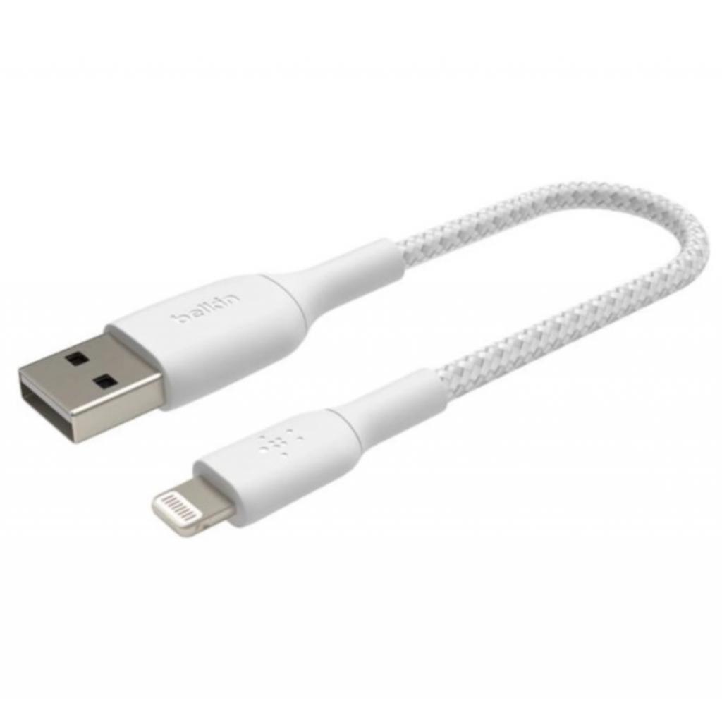 Дата кабель USB 2.0 AM to Lightning 0.15m white Belkin (CAA002BT0MWH)