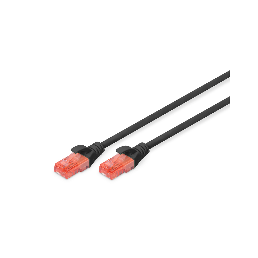 Патч-корд 0.5м, CAT 6 UTP, AWG 26/7, Cu, LSZH, black Digitus (DK-1617-005/BL)