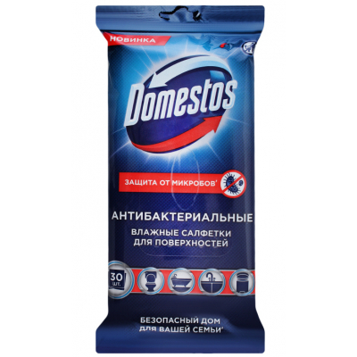 Серветки для прибирання Domestos вологі Антибактеріальні 30 шт. (8714100773093)