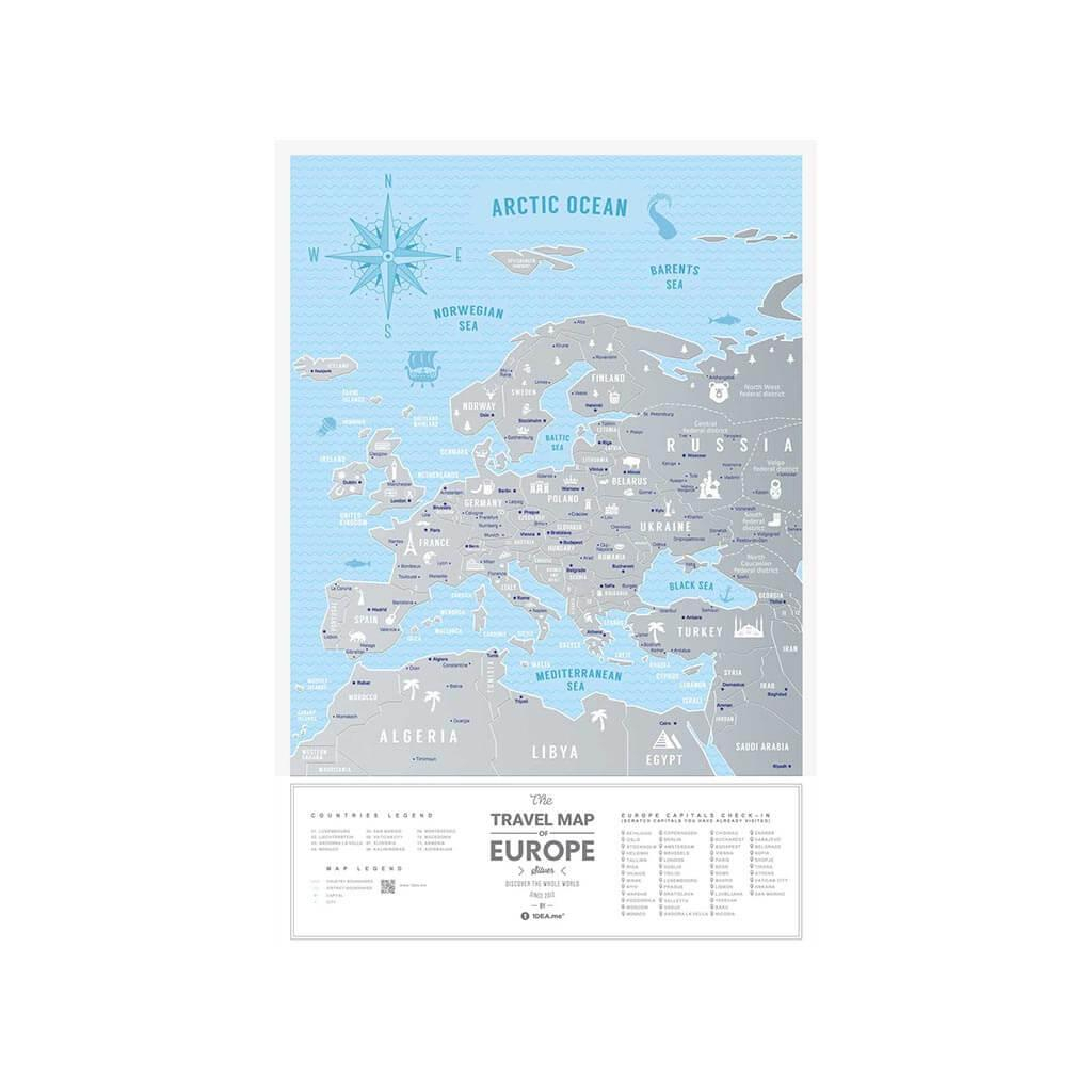 Скретч карта 1DEA.me Travel Map Silver Europe (13009)